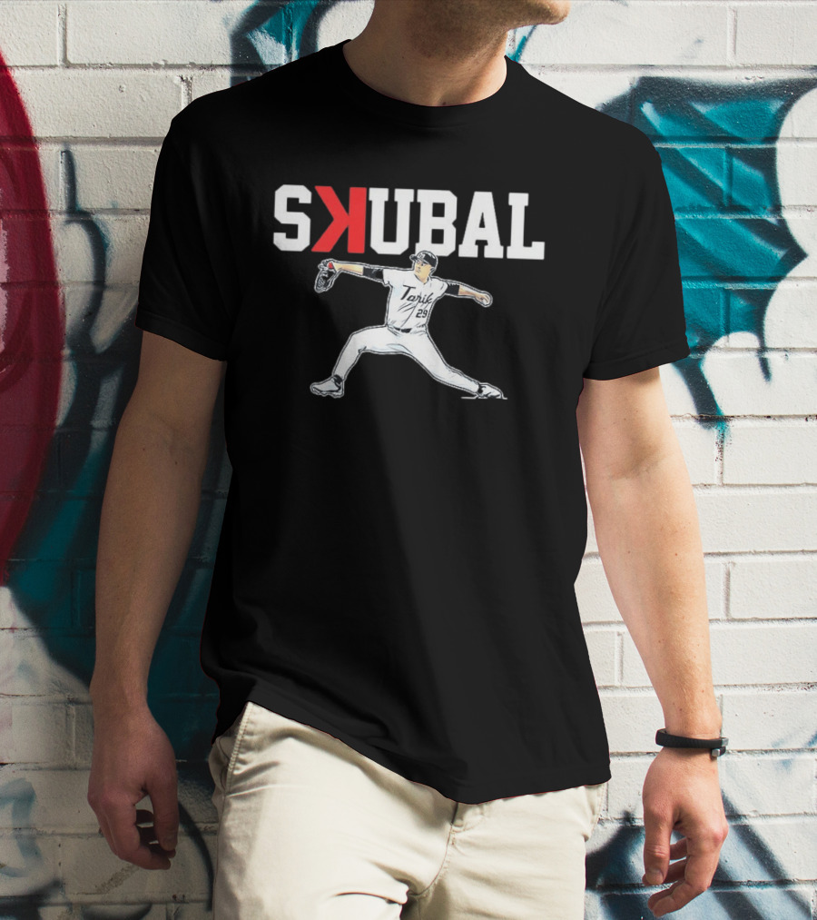 Tarik Skubal Detroit Tigers MLB Player Pitching SKUBAL T-Shirt