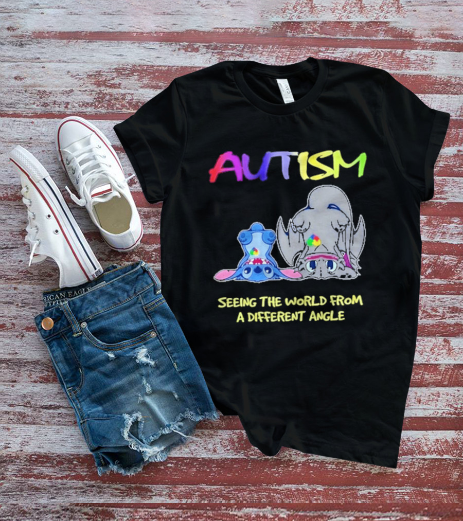 Autism Seeing The World From A Different Angle Toothless Stitch T-Shirt