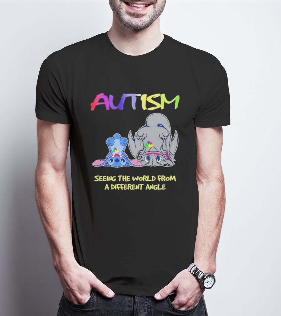 Autism Seeing The World From A Different Angle Toothless Stitch T-Shirt