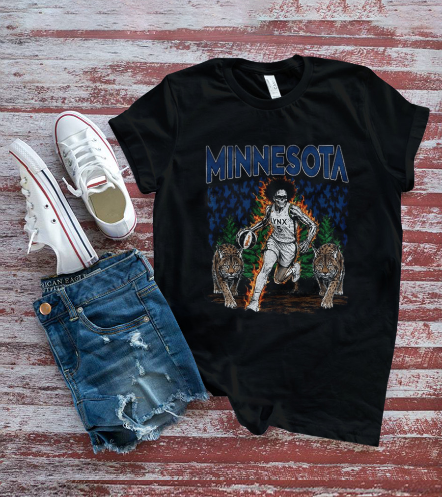 Minnesota Lynx WNBA Basketball Skull With Lynxes Game Day 2026 T-Shirt