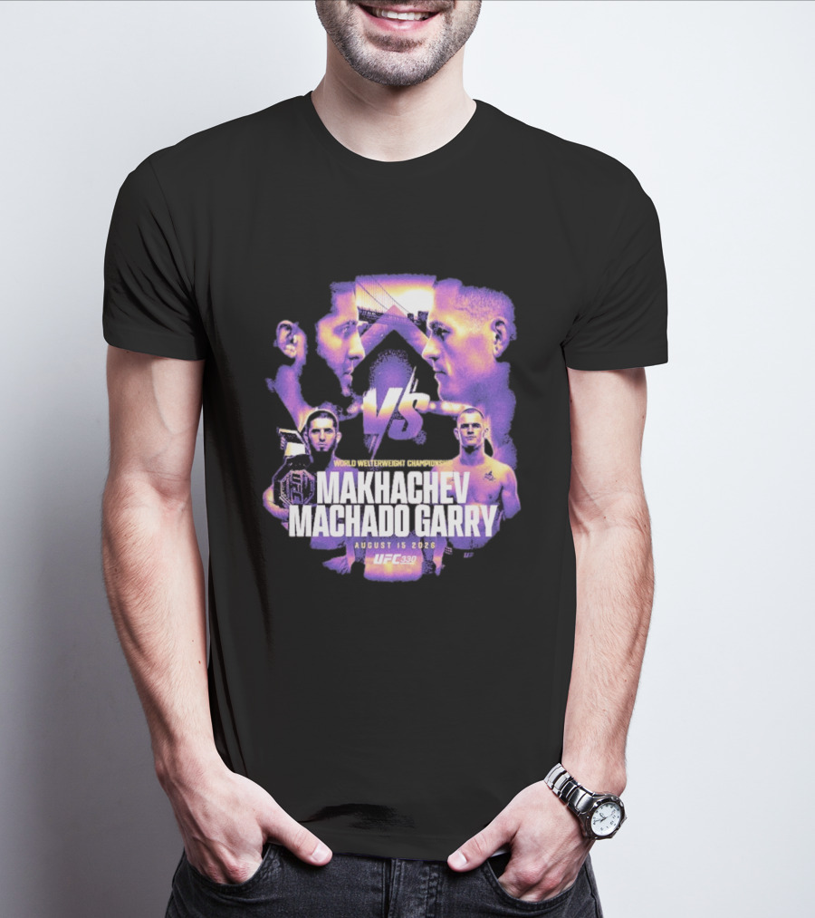 UFC 330 World Welterweight Championship Makhachev Vs Machado Garry August 15 2026 T-Shirt