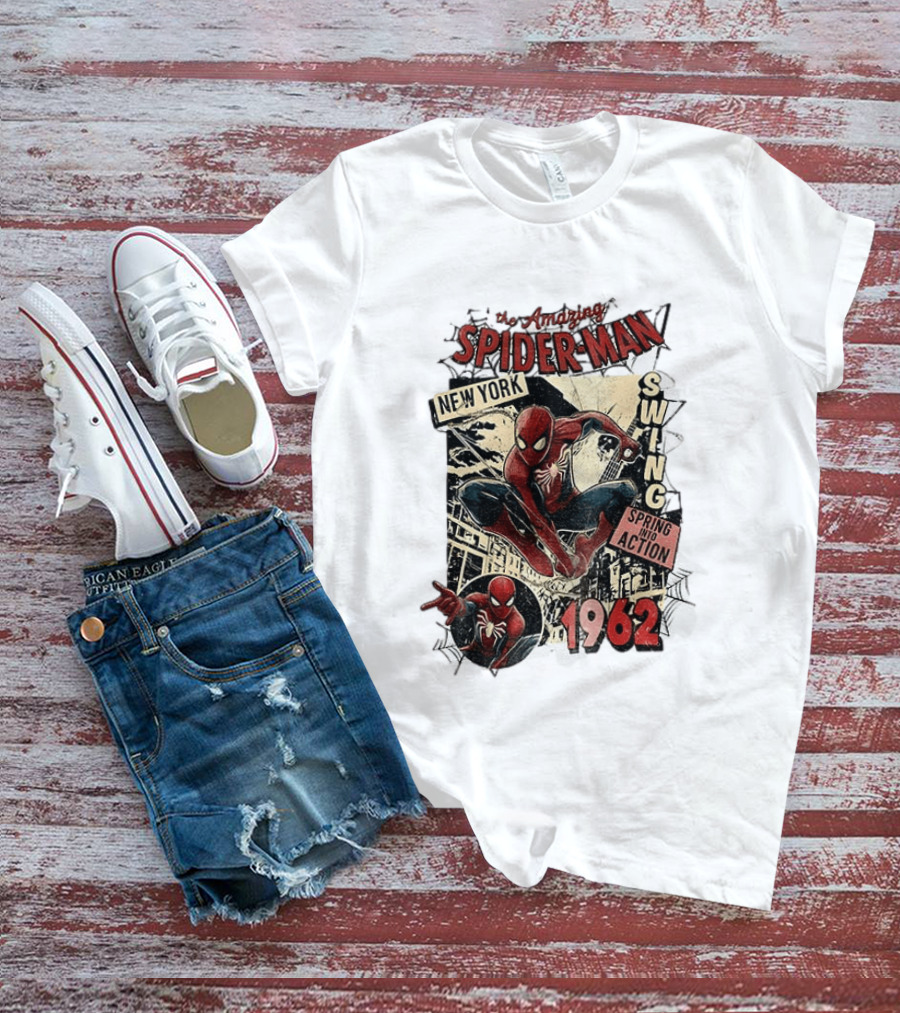 Amazing Spider Man New York Swing Spring Into Action 1962 T-Shirt