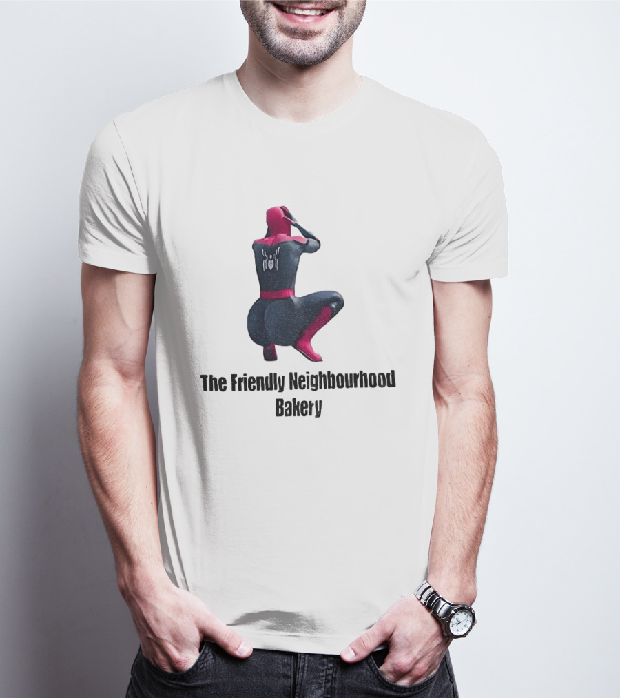 Sexy Spider Man The Friendly Neighbourhood Bakery Pose T-Shirt