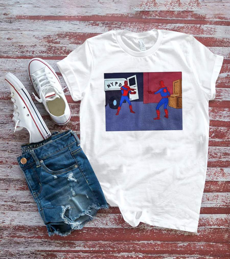 NYPD Spider Man Pointing Meme Twins Scene T-Shirt