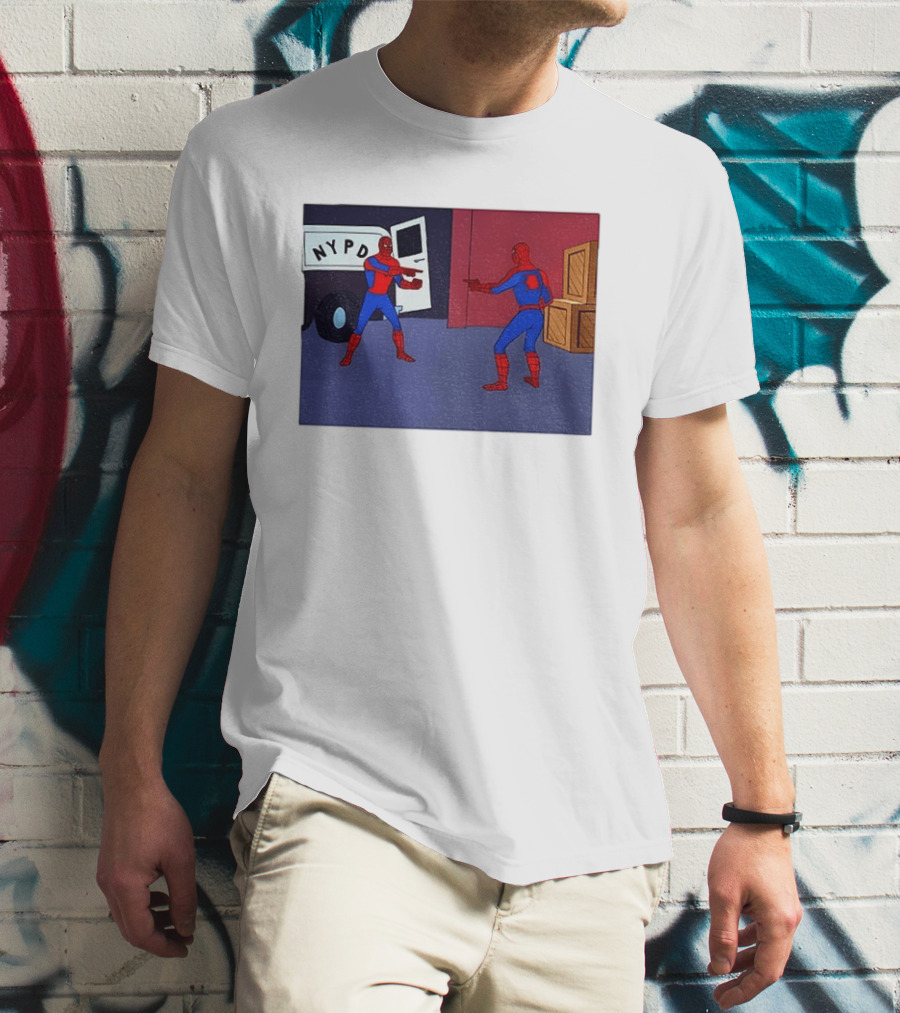 NYPD Spider Man Pointing Meme Twins Scene T-Shirt