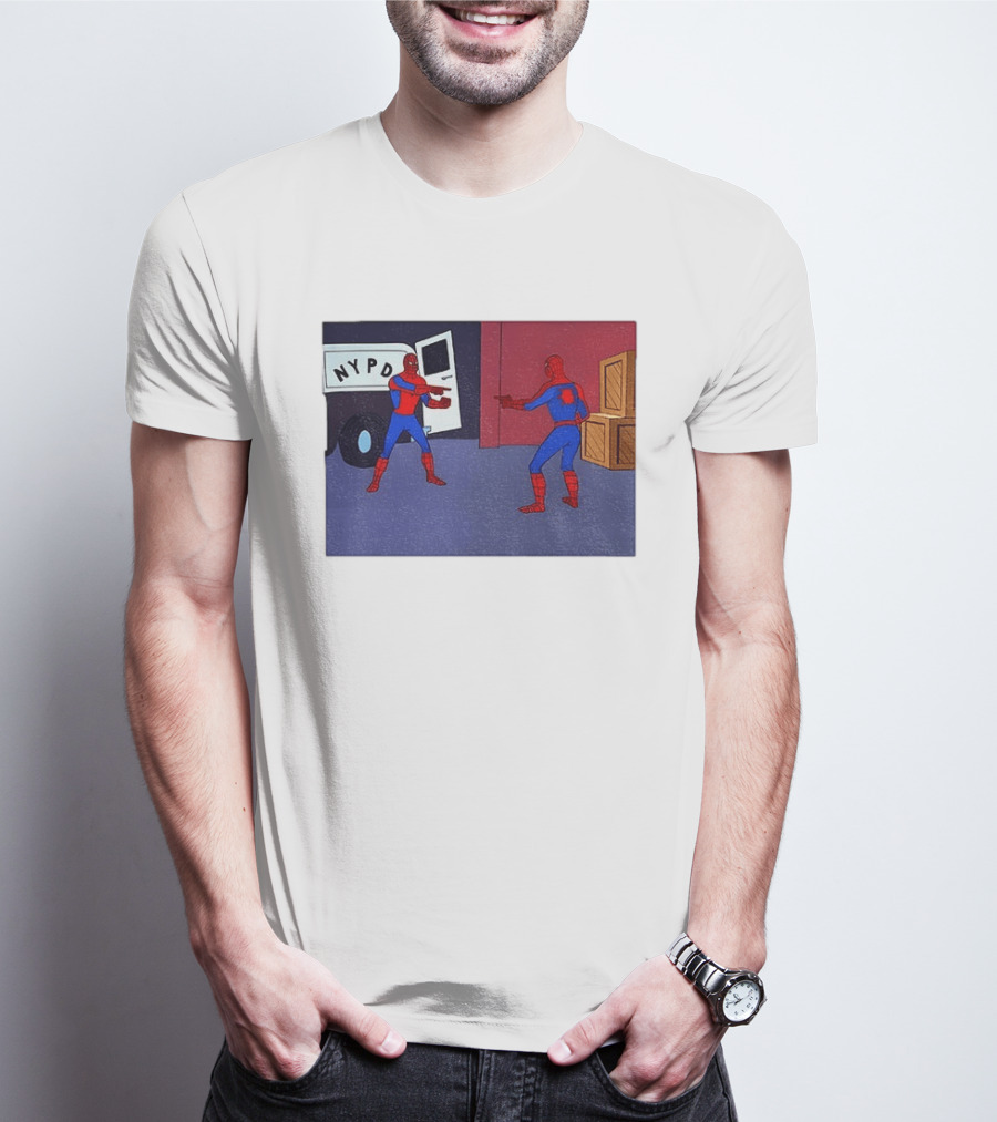 NYPD Spider Man Pointing Meme Twins Scene T-Shirt