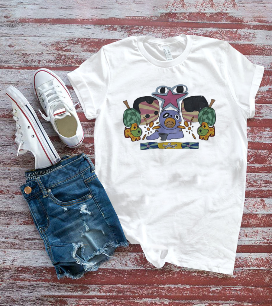 Purple Creature And Star With Puppets And Skulls T-Shirt