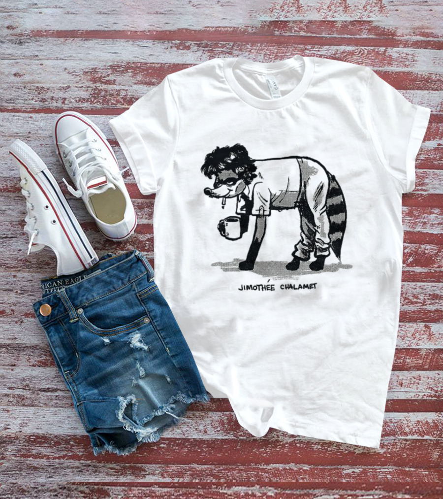 Timothée Chalamet Jimothy Raccoon 2026 Crossover Meme T-Shirt