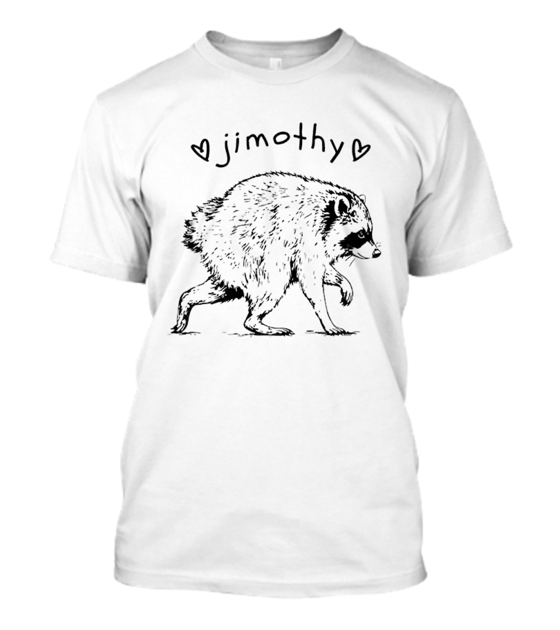 Jimothy Trash Panda Raccoon Animal Lover Hearts T-Shirt