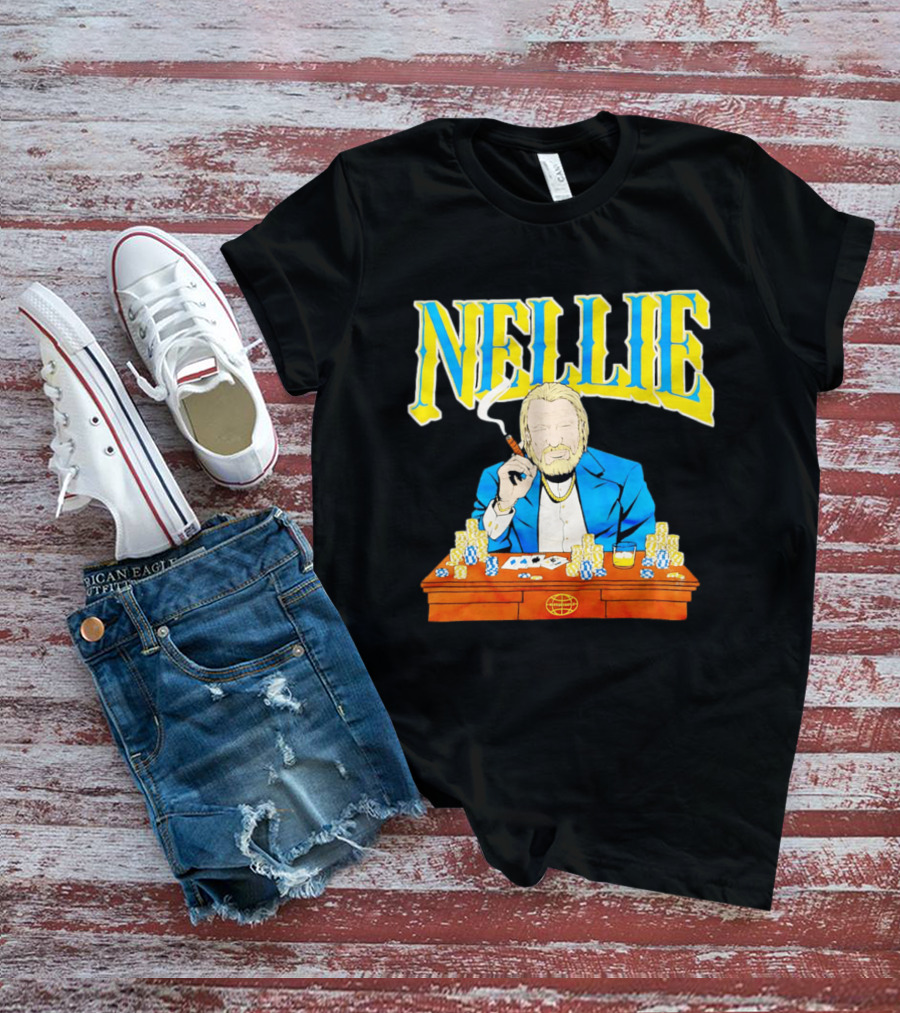 Nellie Warriorsworld Don Nelson Poker Scene Cigar Golden State Coach T-Shirt