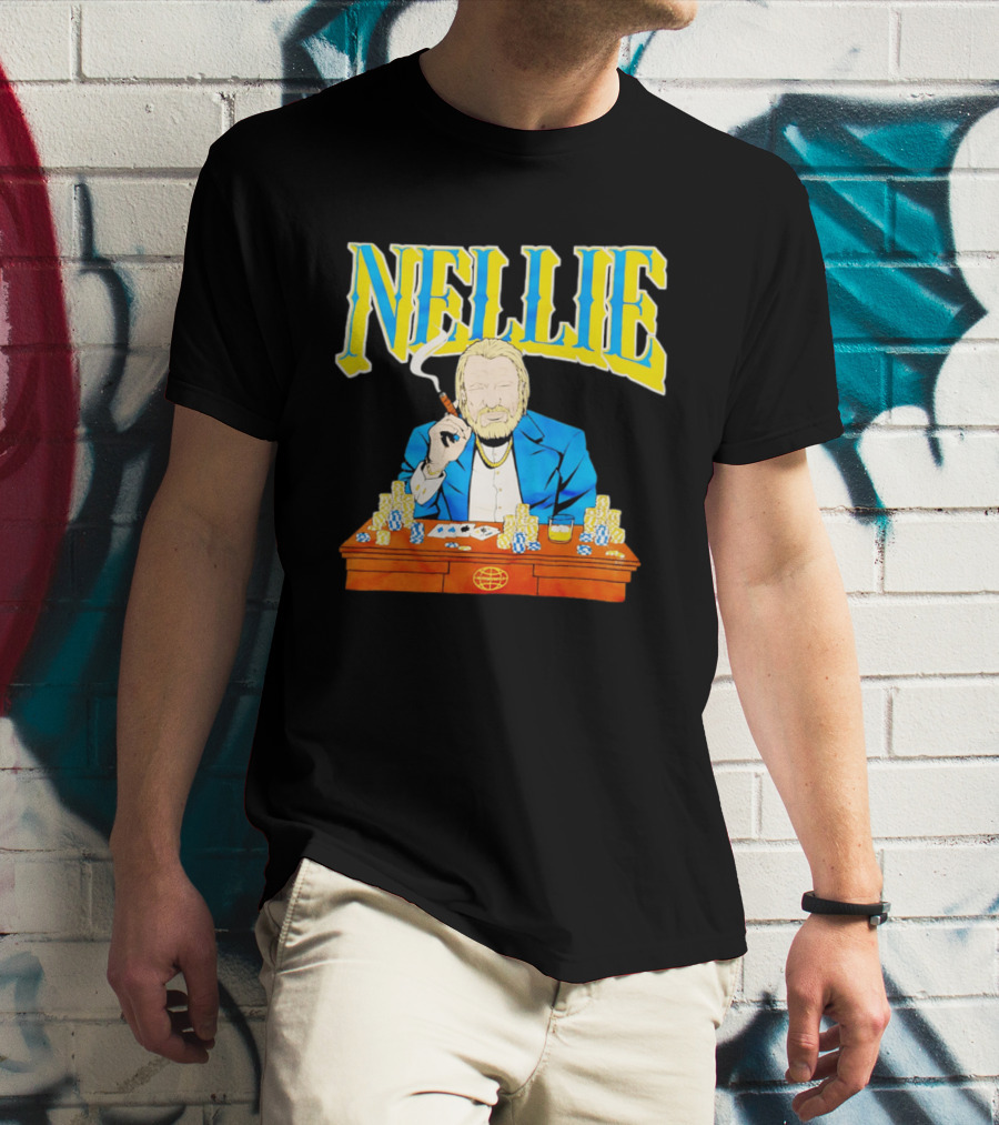 Nellie Warriorsworld Don Nelson Poker Scene Cigar Golden State Coach T-Shirt