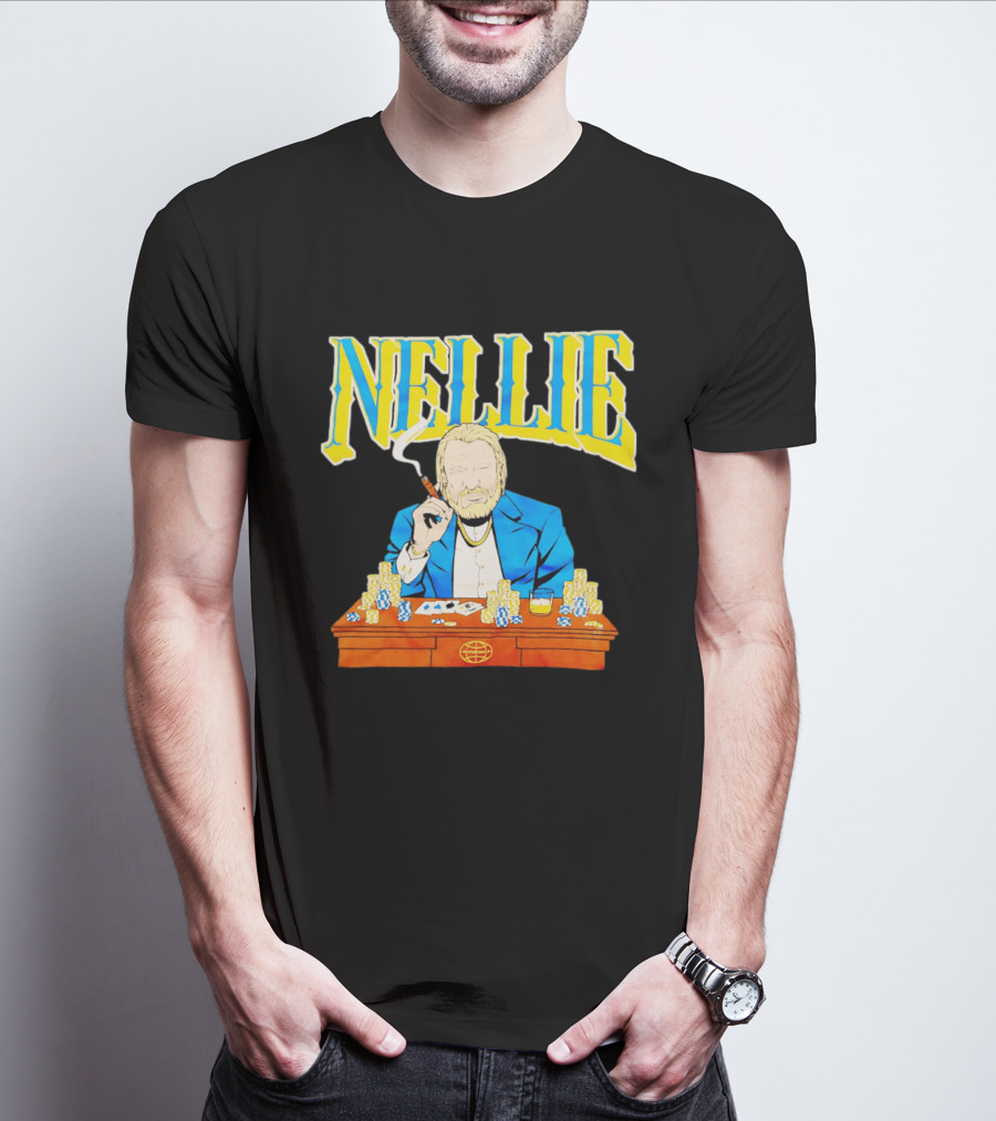 Nellie Warriorsworld Don Nelson Poker Scene Cigar Golden State Coach T-Shirt