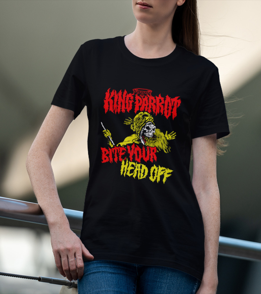 King Parrot Bite Your Head Off Skull And Creature T-Shirt