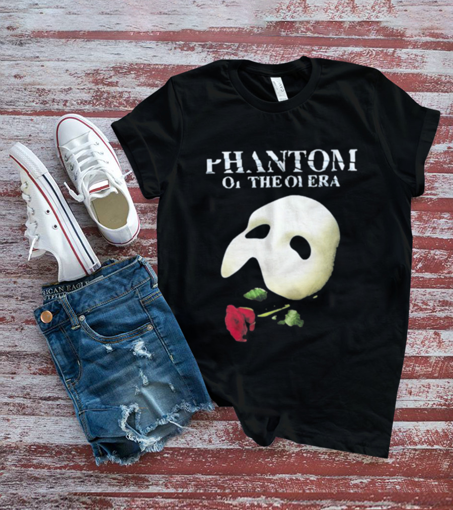 Phantom Of The Opera Mask Red Rose T-Shirt