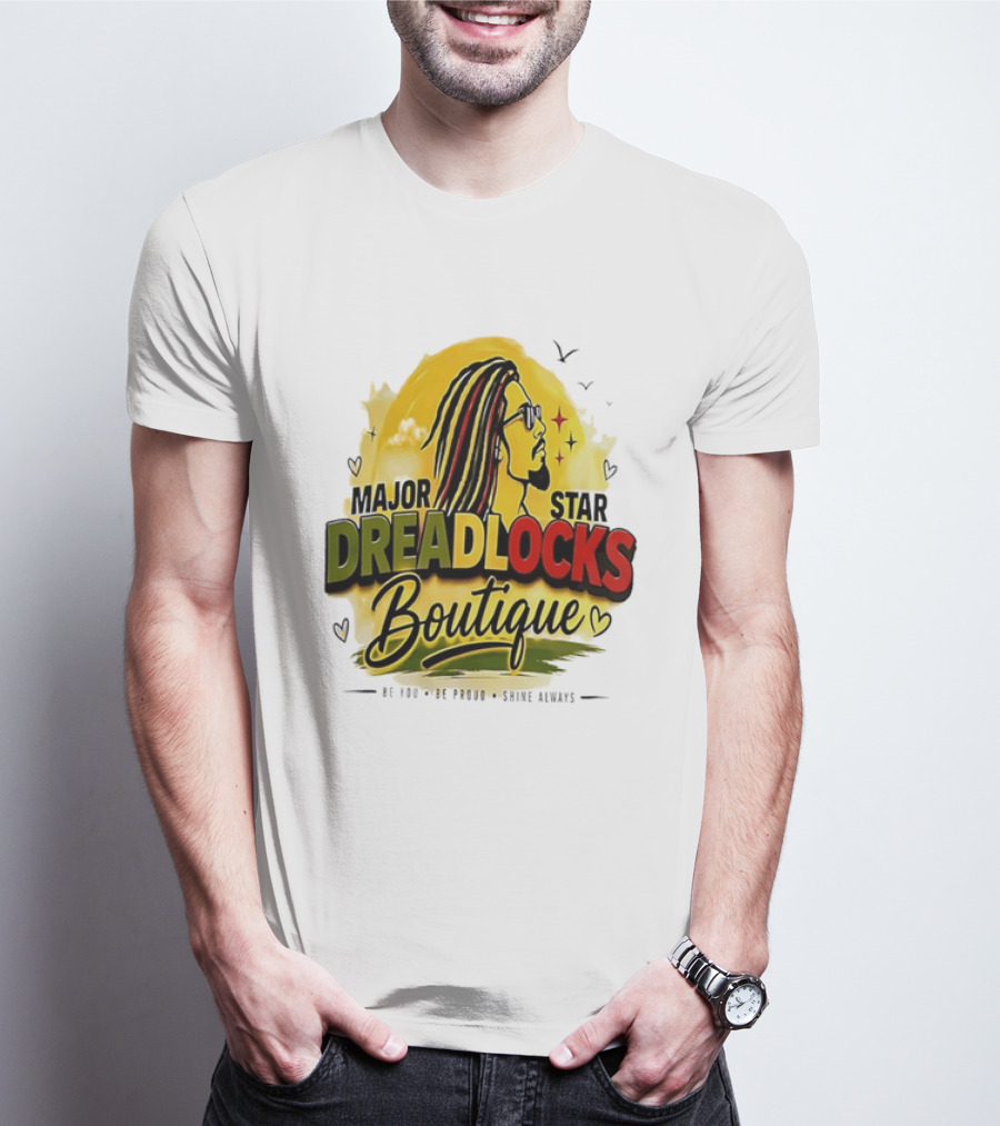 Major Star Dreadlocks Boutique Be You Shine Always Rastafarian Man Profile T-Shirt