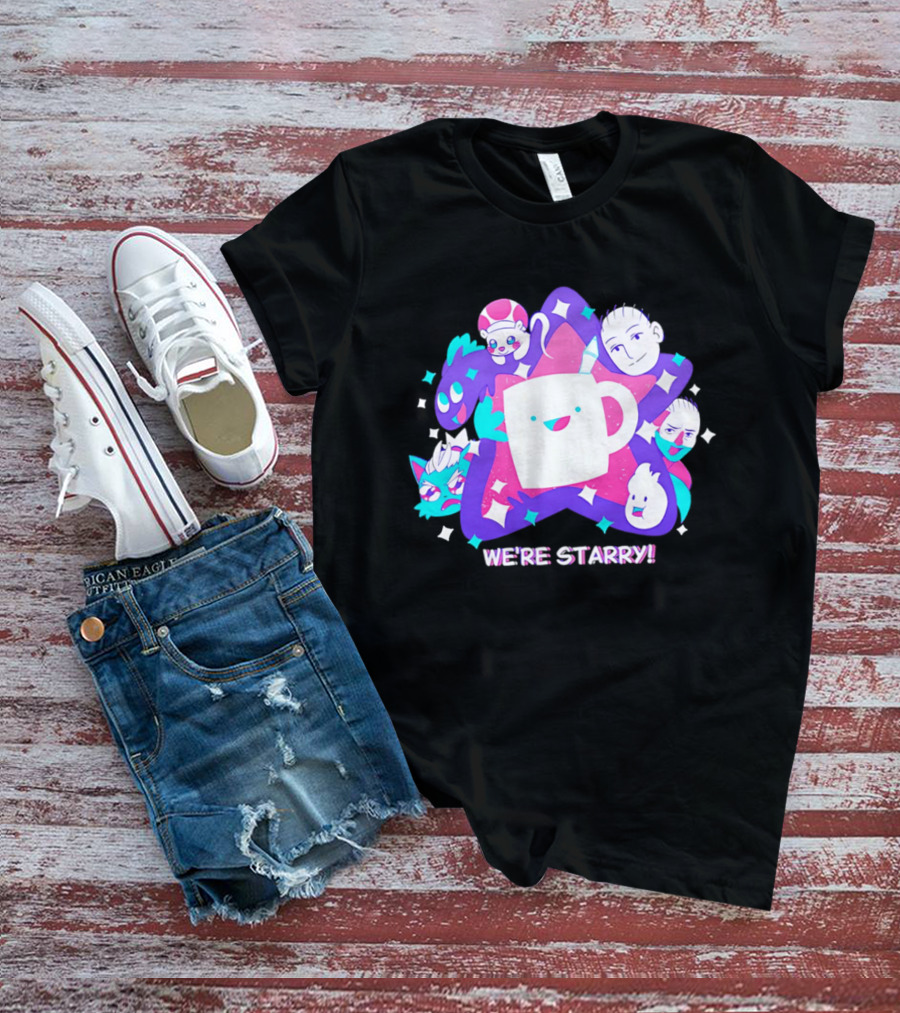 We're Starry Colorful Cartoon Characters And Happy T-Shirt