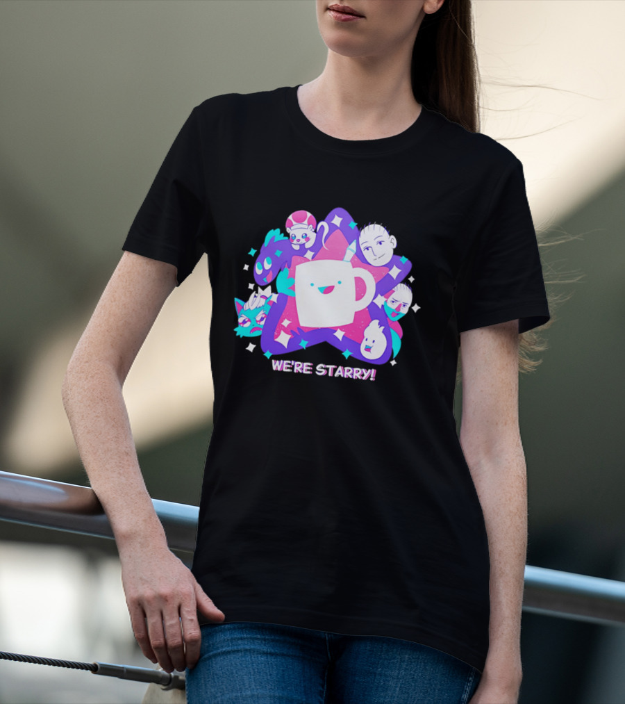 We're Starry Colorful Cartoon Characters And Happy T-Shirt