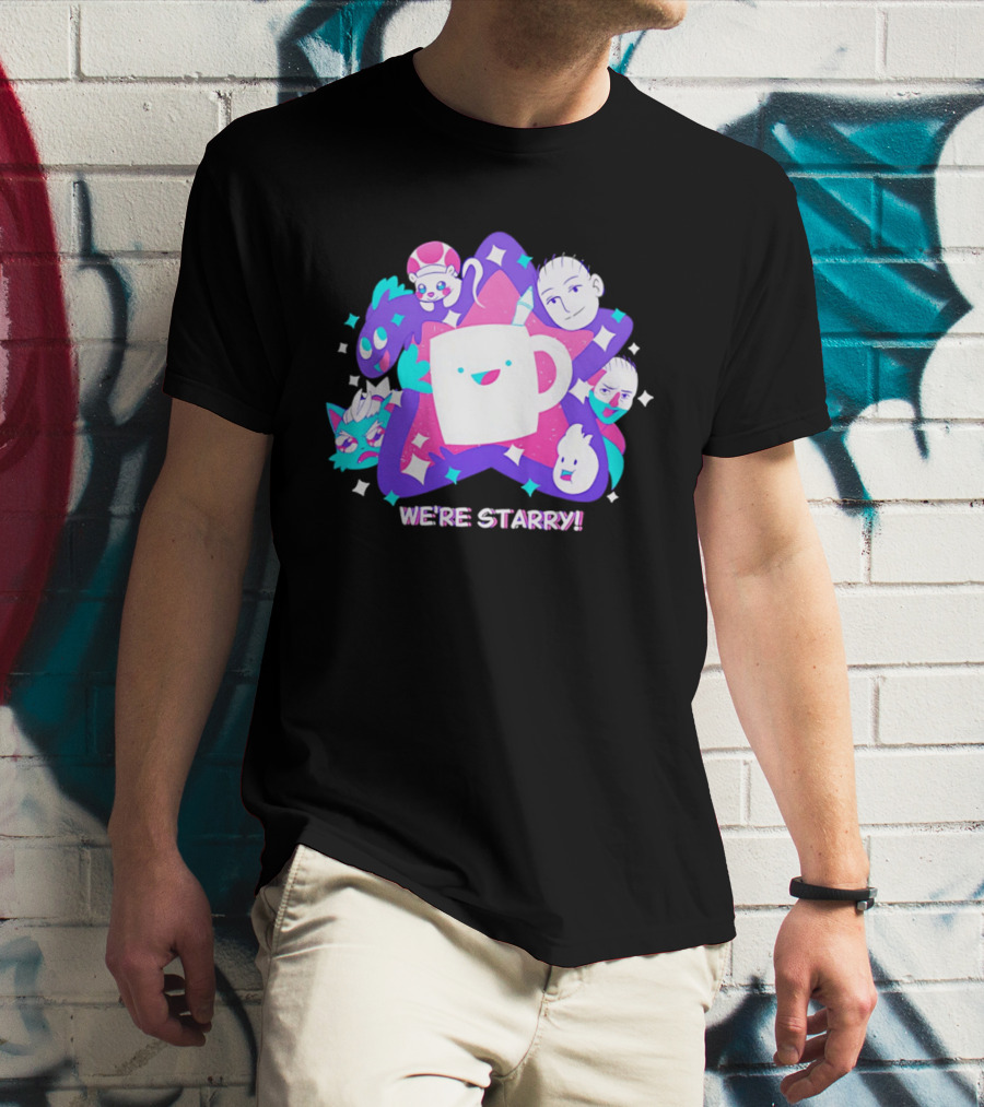 We're Starry Colorful Cartoon Characters And Happy T-Shirt