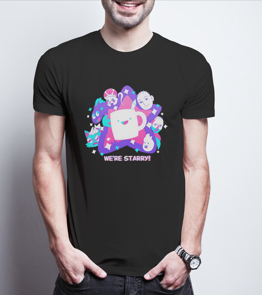 We're Starry Colorful Cartoon Characters And Happy T-Shirt