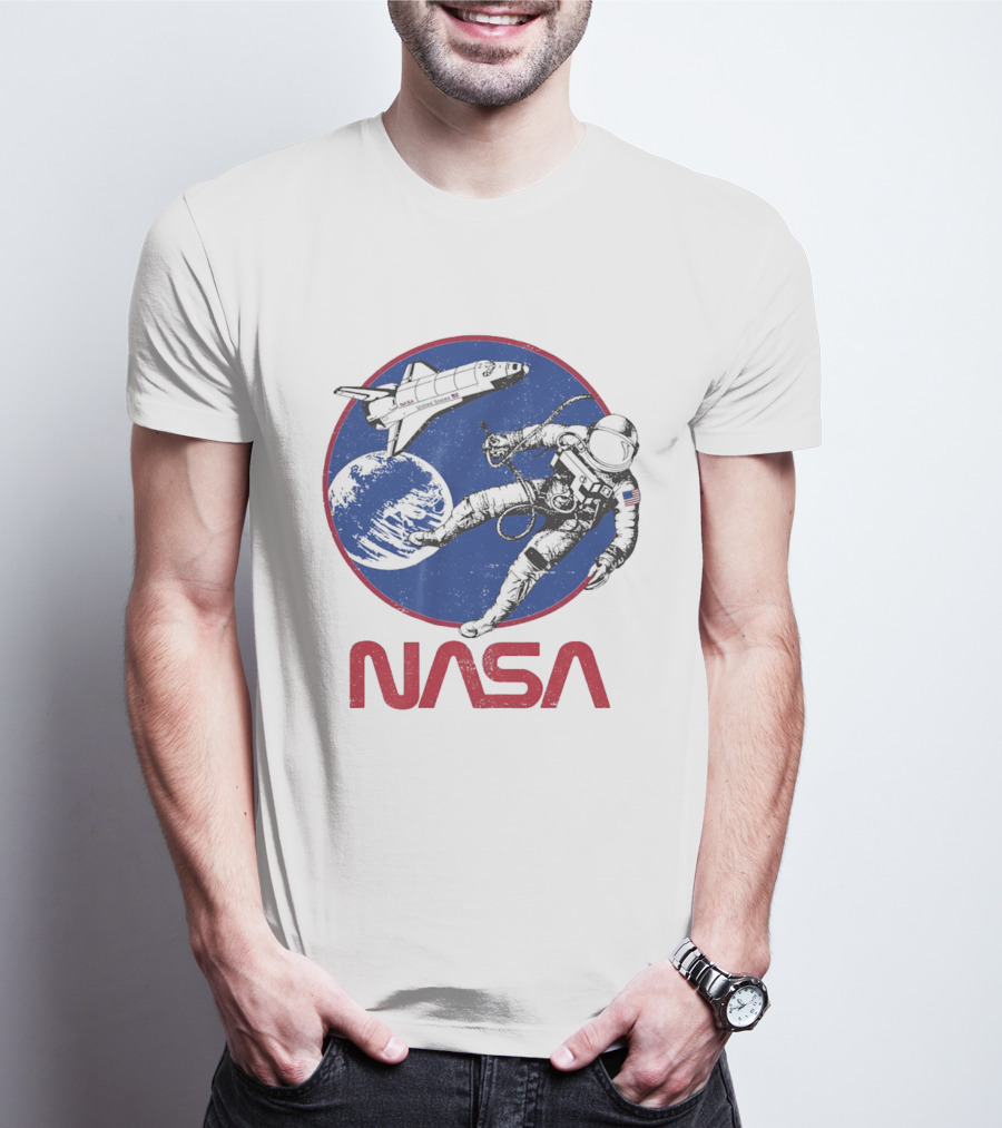 NASA Space Shuttle And Astronaut Earth Scene T-Shirt