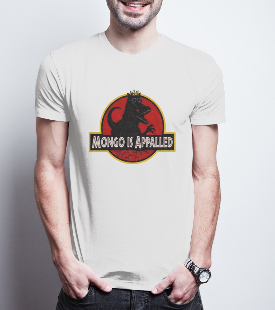 Mongo Is Appalled Dinosaur Crown Sunglasses Red Circle T-Shirt