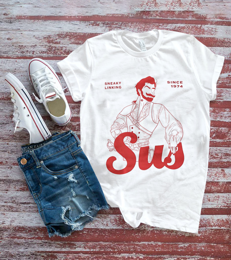Sneaky Linking Since 1974 Sus Man Red Western T-Shirt