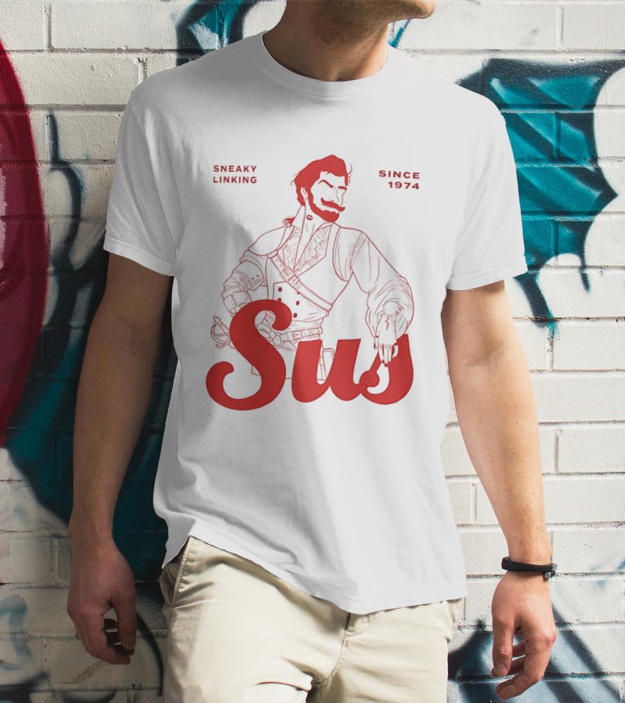 Sneaky Linking Since 1974 Sus Man Red Western T-Shirt