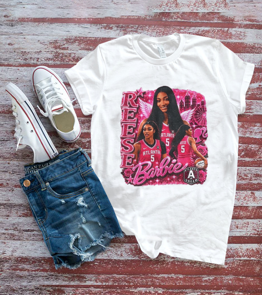 Angel Reese Atlanta Dream Barbie Pink Basketball Collage WNBA T-Shirt