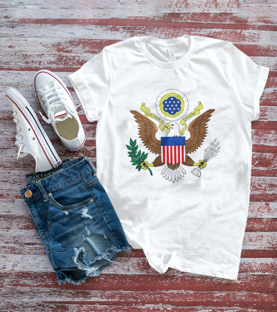 E Pluribus Unum Bald Eagle Olive Branch United States T-Shirt