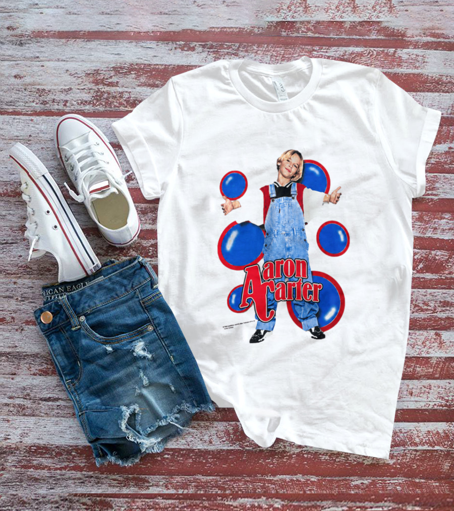 Aaron Carter Overalls Blue Red Circles Fashion T-Shirt