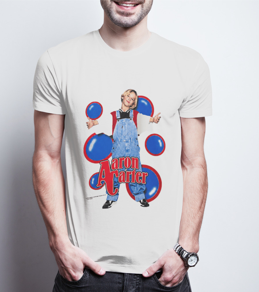 Aaron Carter Overalls Blue Red Circles Fashion T-Shirt