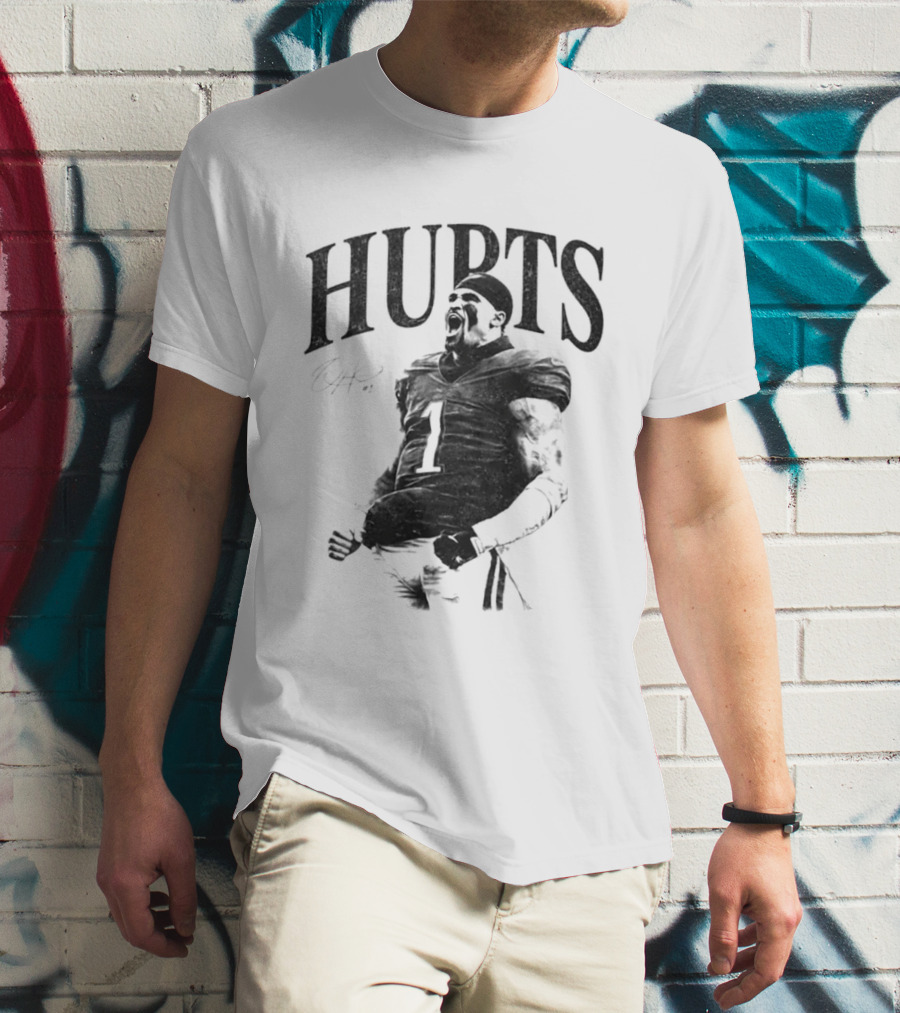 Jalen Hurts Philadelphia Eagles Number One Signature Football Player T-Shirt