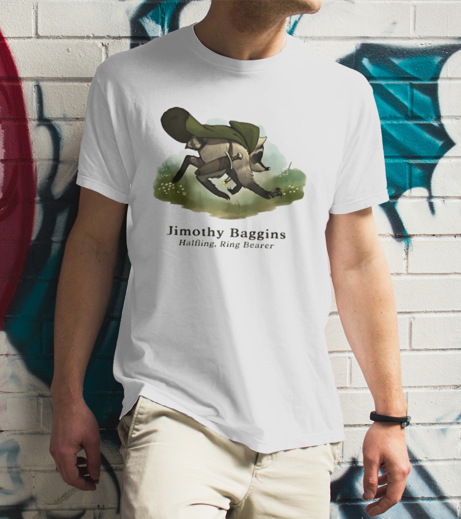 Jimothy Baggins Halfling Ring Bearer Raccoon Adventure T-Shirt