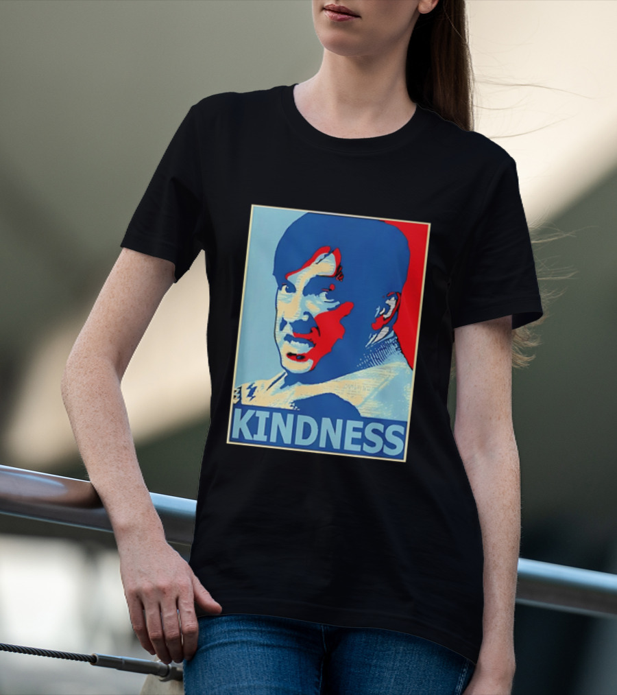 Kindness Mustachioed Man Halftone T-Shirt