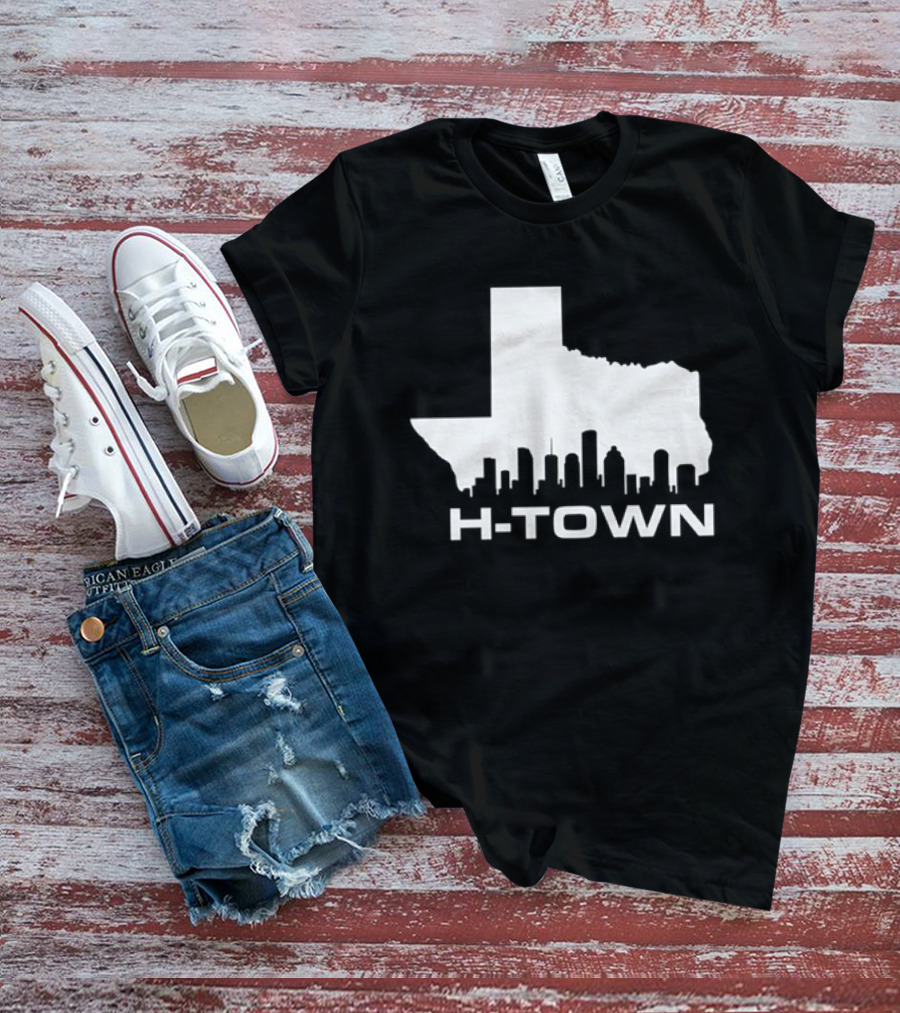 H Town Texas Map Houston Skyline T-Shirt