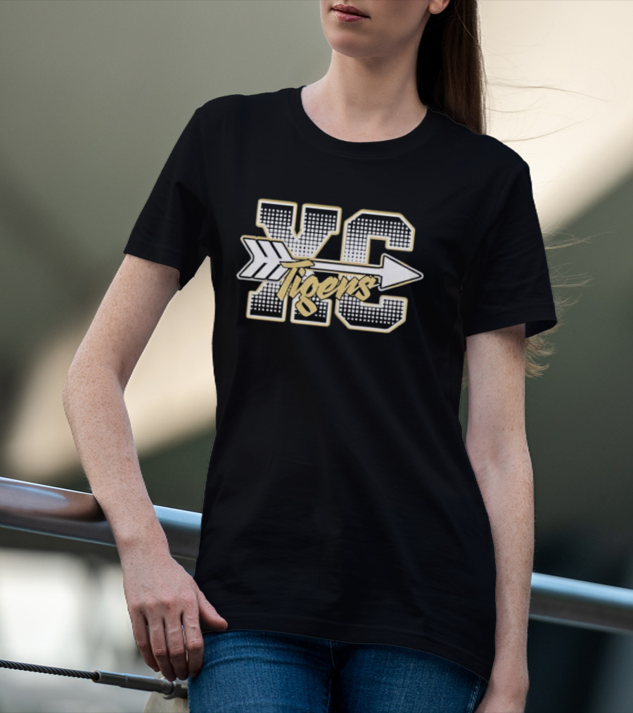 YC Tigers Halftone Block Script Arrow T-Shirt