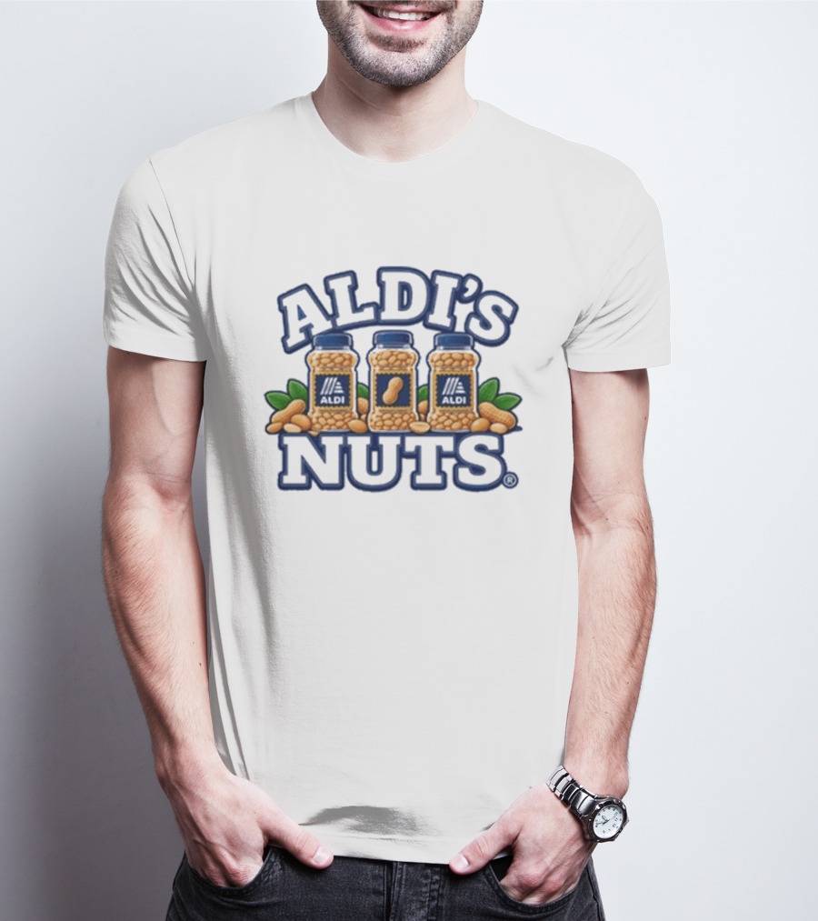 Aldi's Nuts Peanut Jars And Leaves T-Shirt