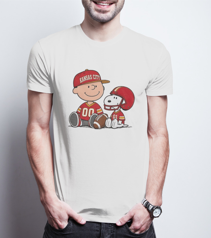 Kansas City Football With Charlie Brown And Snoopy Players T-Shirt