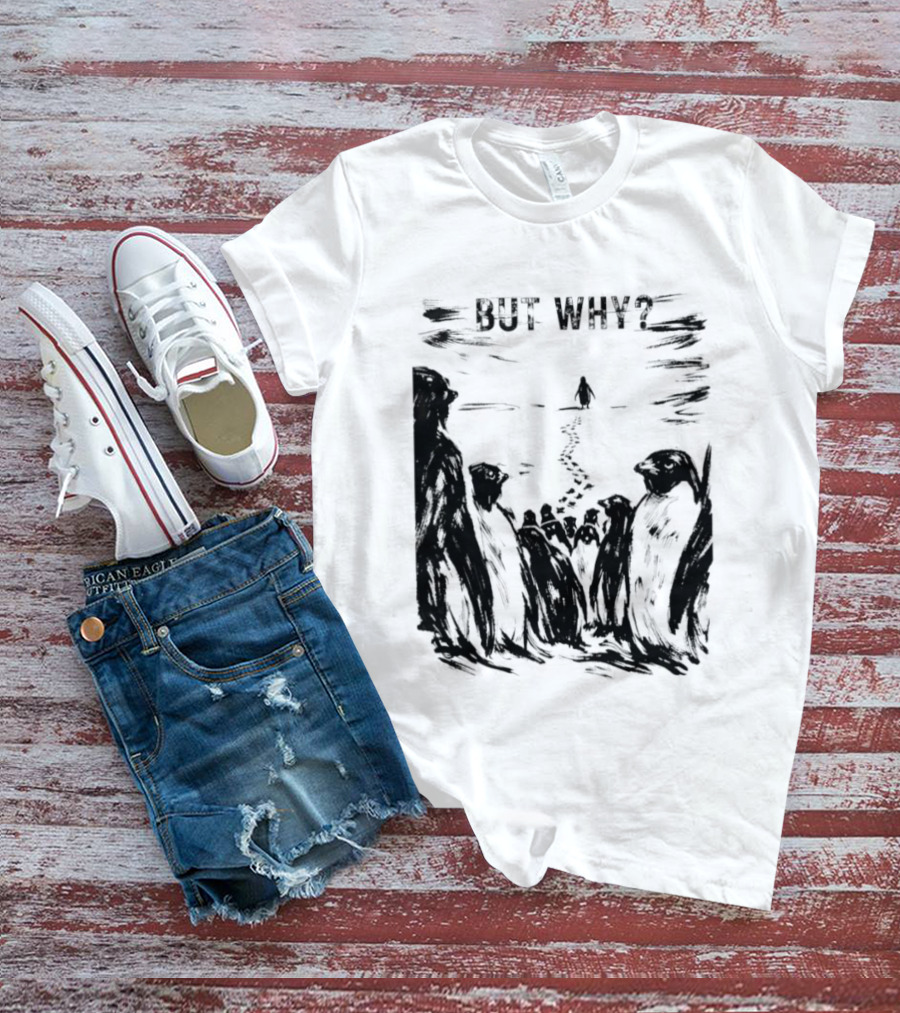Nihilist Penguin But Why Snow Scene T-Shirt