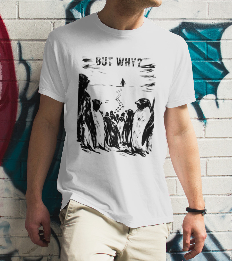 Nihilist Penguin But Why Snow Scene T-Shirt