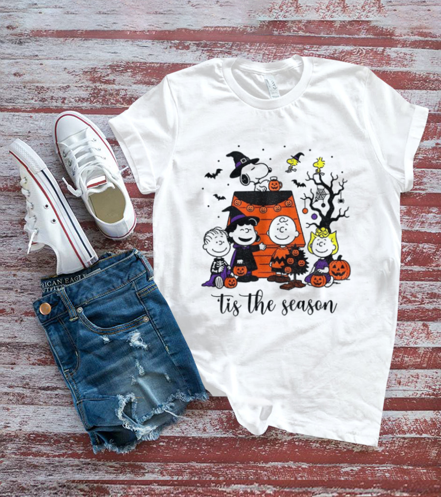 Peanuts Halloween Tis The Season Snoopy Charlie Brown And Friends T-Shirt