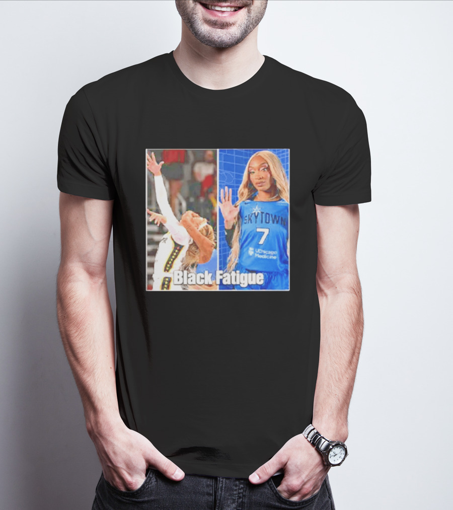 Skytown WNBA Black Fatigue Meme DiJonai Carrington Sophie Cunningham Hard Foul T-Shirt