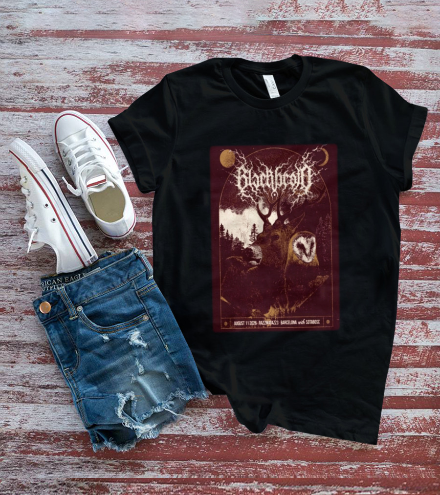 Blackbraid August 11 2026 Razzmatazz 3 Barcelona With Sotabosc Deer Owl Moon T-Shirt