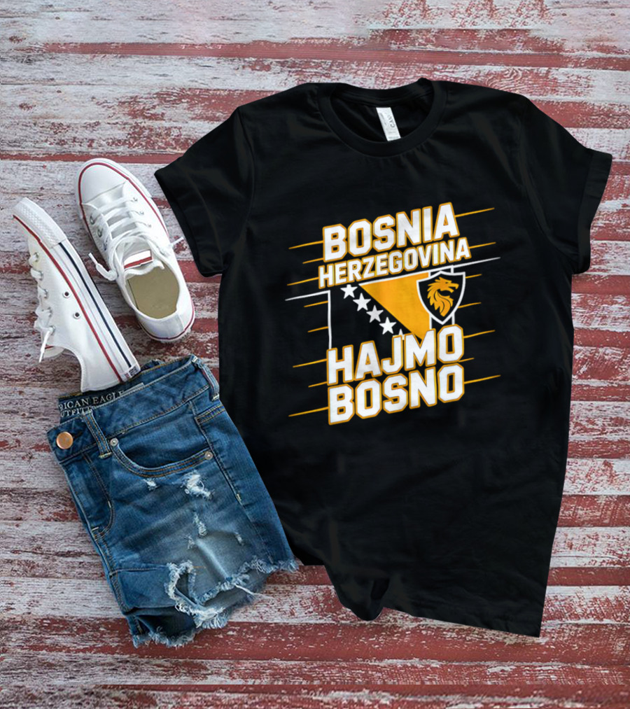 Bosnia Herzegovina Hajmo Bosno Crest And Stars T-Shirt