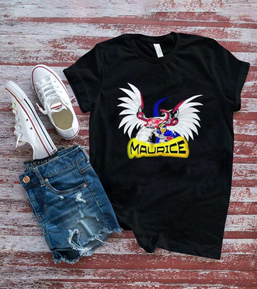 Maurice Cybernetic Dragon Winged Anime Duelist Trading Card Yellow T-Shirt