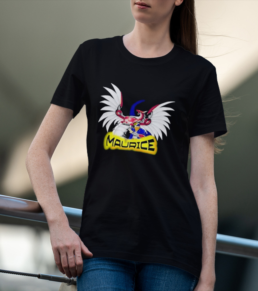 Maurice Cybernetic Dragon Winged Anime Duelist Trading Card Yellow T-Shirt