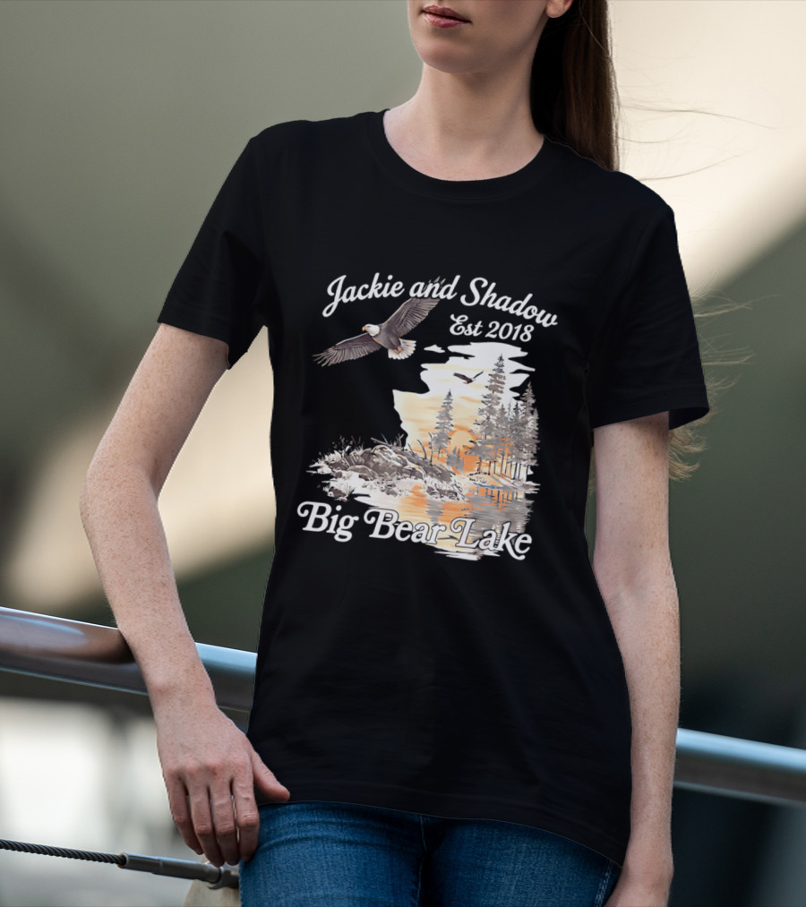 Jackie And Shadow Est 2018 Big Bear Lake Bald Eagles Family Scenic Nature T-Shirt