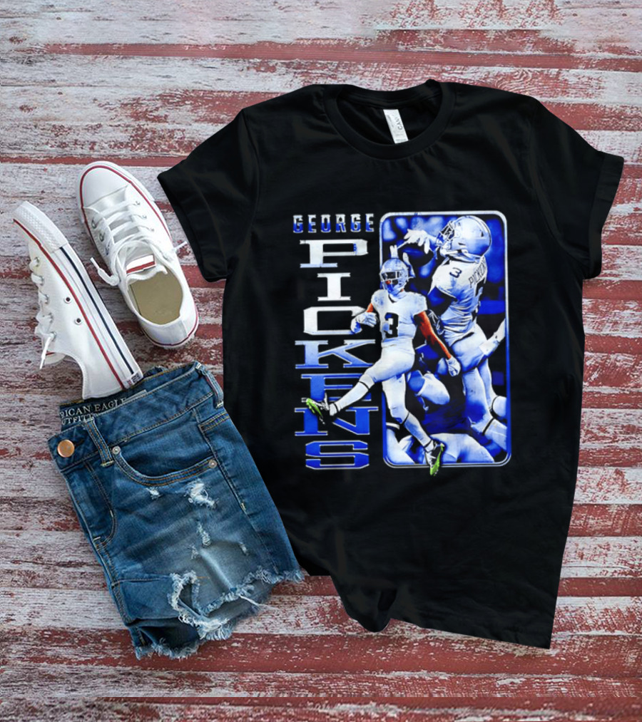 George Pickens Football Catching Collage Blue T-Shirt