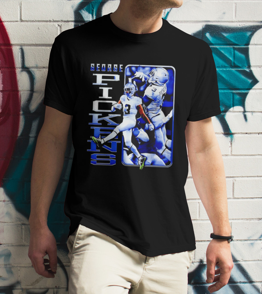George Pickens Football Catching Collage Blue T-Shirt