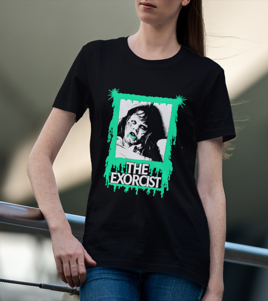 The Exorcist Regan Macneil Neon Drip Horror T-Shirt